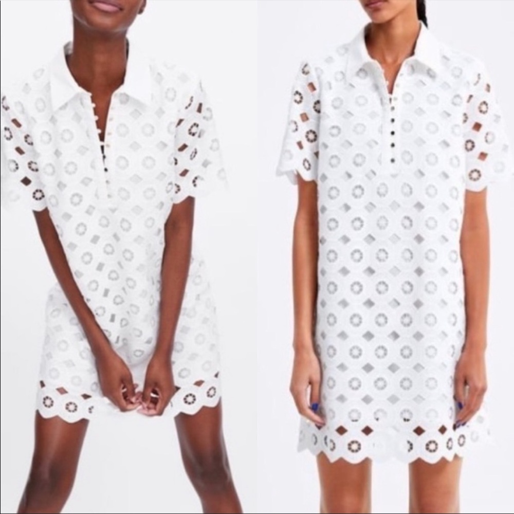 Zara White Eyelet Dress